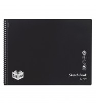 Sketch book spirax p579 pp 272x360mm s/o 32pg black - pack of 10