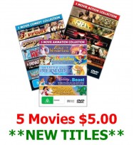 Dvd 5 for $ 5 assorted display 100