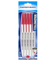 Pen p/mate bp kilometrico med red 5pk h/sell