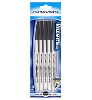 Pen p/mate bp kilometrico med black 5pk h/sell