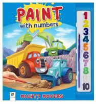 Book activity hinkler paint with numbers mighty movers