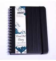 Visual art diary quill premium a5 120 page with pocket black