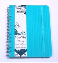 Visual art diary quill premium a5 120 page with pocket aqua