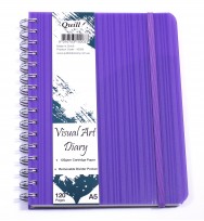 Visual art diary quill premium a5 120 page with pocket violet
