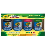 Paint crayola paint-a-pack w/brush pk4