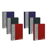 Note book spirax 525 a5 linen wiro black 96 lf pk 5