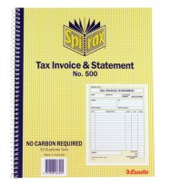 Inv/stat book spirax 500 dup c/less 10x8 50lf - pack of 5