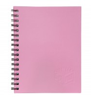 Note book spirax 511 a5 ruled h/c spiral light pink pk 5