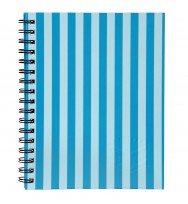 Note book spirax 511 a5 ruled h/c spiral stripe blue pk 5