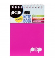 Note book spirax pop pocket p947 96pg pink - pack of 5