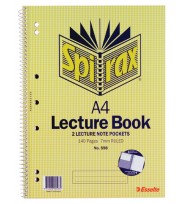 Lecture book spirax 598 a4 front pocket - pack of 10
