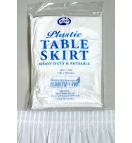 Table cover skirt plastic alpen white 426x73cm