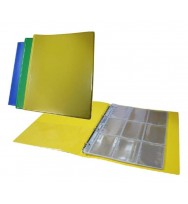 Binder collector cards c/land a4 with 10 pockets asst colours