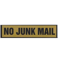 Sign no junk mail large self adhesive