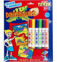 Colour by numbers texta dinosaurs
