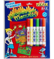 Colour by numbers texta 3d puzzle dragons & monsters