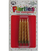 Candles alpen b/day spiral jumbo gold 8's