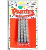 Candles alpen b/day spiral jumbo silver 8's