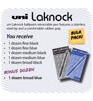 Pen uni bp laknock bts bulk pack buy 5 doz get 1 doz free black and blue