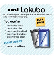 Pen uni bp lakubo bts bulk pack buy 5 doz get 1 doz free black and blue