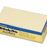 Stick on Notes B/Tone 38x50 Yellow Pk12