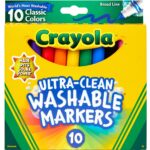 Marker Crayola Ultra-Clean Washable Broad Line Classic Colors Pk10