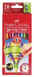 19862 Pencil Coloured Faber -Castell Triang Grip Pk20 - Image 1