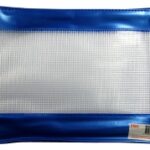 Pencil Case Stat 278x200mm PVC Mesh Zip Blue