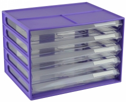 24751 Document Cabinet Italplast A4 5 Drawer Grape - Image 1
