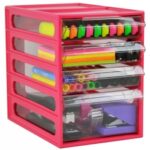 Office Organiser Italplast 4 Drawer Watermelon