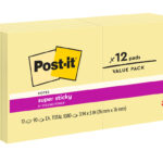 Notes Super Sticky Post-It 76x76 654-12sscy Yellow