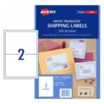 Label Avery L7168 199.1x143.5mm Shipping 2up White Pk50