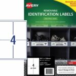 Label Avery Laser L4774rev H/Duty 99.1x139mm Removable 4up Pk20