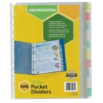 Indices & Dividers Marbig A4 10 Tab PP Clear Pockets