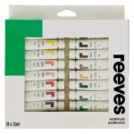 Paint Reeves Acrylic Colour Set 12mlx18 Tubes