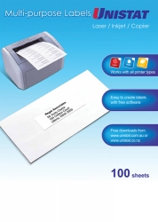 68032 Label Unistat Laser/Inkjet/Copier 45 up 51x15mm Bx100 - Image 1