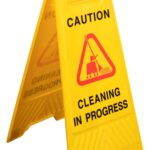 Safety Sign Cleanlink 32x31x65cm Cleaning in Progress Yellow