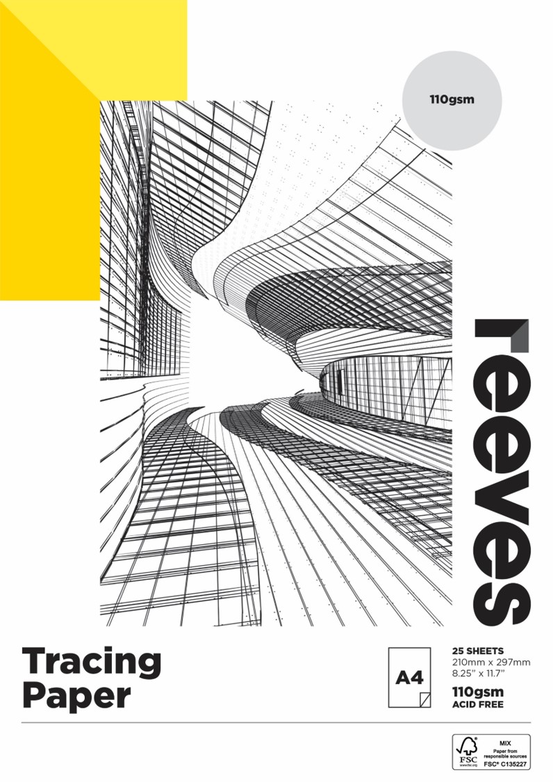 85409 Tracing Paper Pad Reeves A4 110gsm Fsc Mix Credit 25 Sheets - Image 1