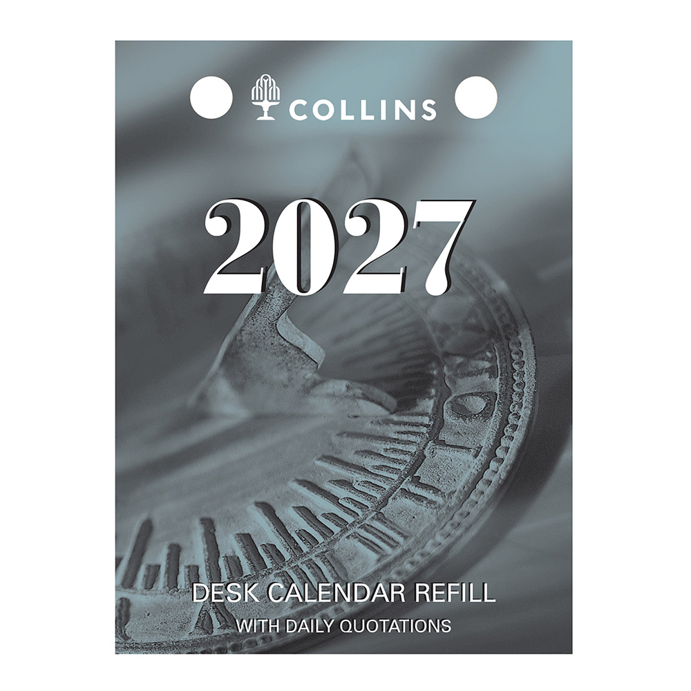 86567.27 Desk Calendar Refill Collins 2027 76x102mm Dcrt Top Punch - Image 1