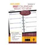 Refill 2027 Debden Dayplanner 80x120mm Kt3700 Pocket 6 Ring Wtv