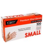 Gloves Capri Vinyl Powdered Clear Small Bx100 - Carton of 10