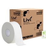 Toilet Paper Roll Livi Essentials 200m Mini Jumbo Embossed 2ply - carton of 12