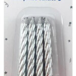Candles Alpen B/Day Spiral Jumbo Silver 8's