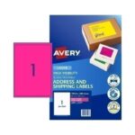 Label Avery L7167fp Shipping Hi Vis Fluoro Pink 1up 25 Shts