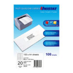 Label Unistat Laser/Inkjet/Copier 20up 98x25mm 38936 Bx100