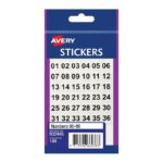 Label Avery F/P 00-99 Numbers 932445