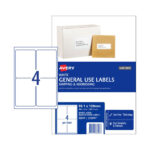 Label Avery Copier/Laser L7169gu 99.1x139 4up Bx100