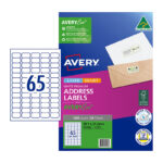 Label Avery ECO L7175 Address 65up 38.1x21.2mm Pk20
