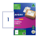 Label Avery ECO L7167 Shipping 1up 199.6x289.1mm Pk100