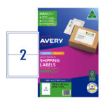Label Avery ECO L7168 Shipping 2up 199.6x143.5mm Pk100